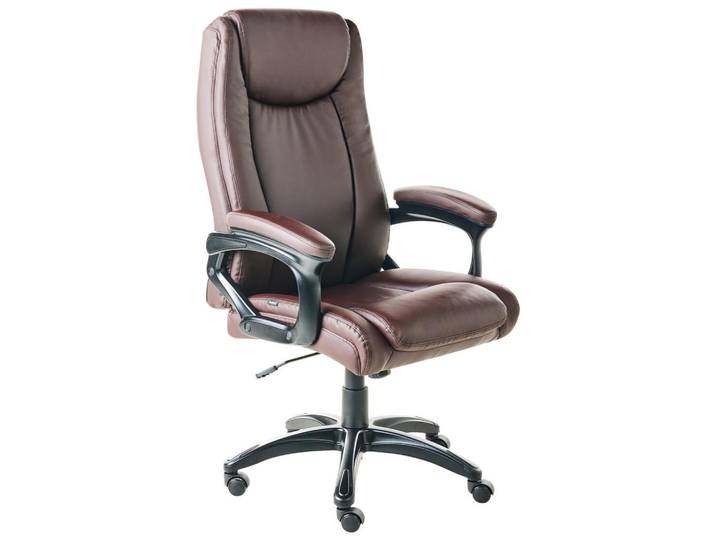 Beliani Chefsessel Kunstleder Dunkelbraun Graceful, Kunststoff, 70x119x70 cm, Büromöbel, Bürostühle, Chefsessel