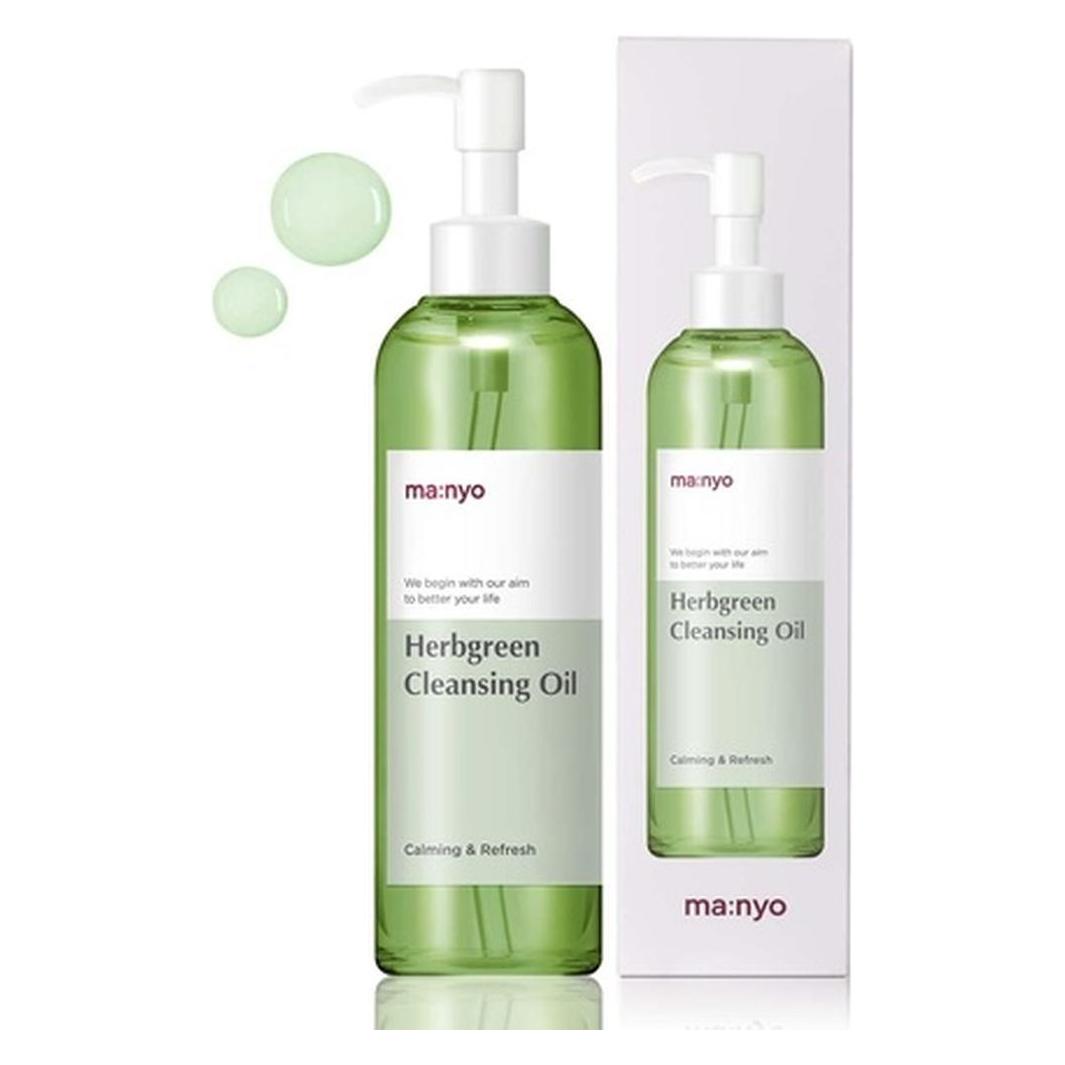 Ma:Nyo Herb Green Cleansing Oil 6.7 fl oz/200ml - Nicht reizende Formel für fettige Haut, die tief reinigt (Reinigungsöl, 200 ml) (MYO-39160)