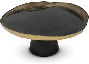 Vivience Organic Shaped Footed Cake Plate with Gold