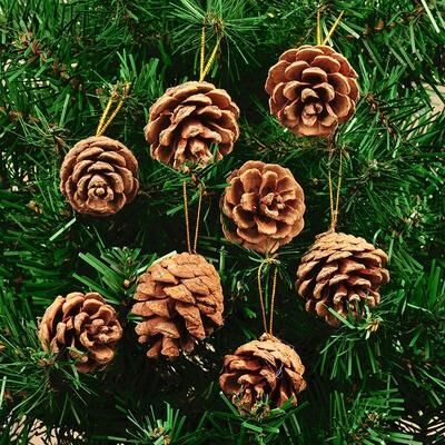 Uplift Treasures Mini Pinecone Christmas Tree Ornaments Set 6pcs Mini Pinecone Christmas Tree Ornaments Set 6pcs