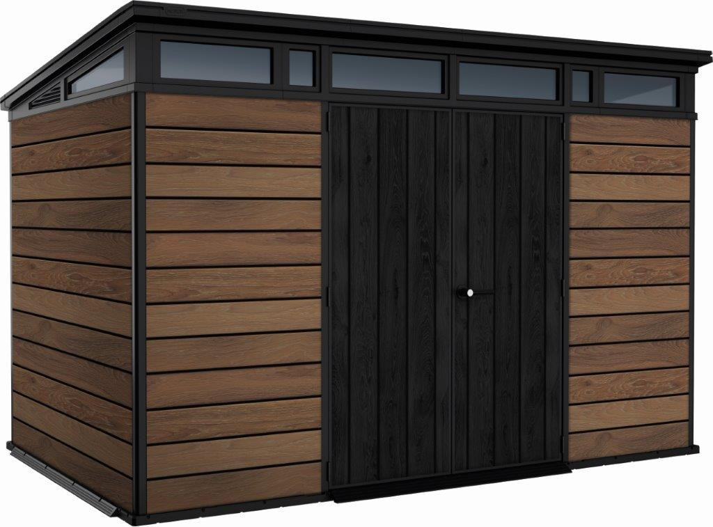 KETER Pent Signature tuinhuis horizontaal model bruin B/D/H: 342 x 226 x 216 cm
