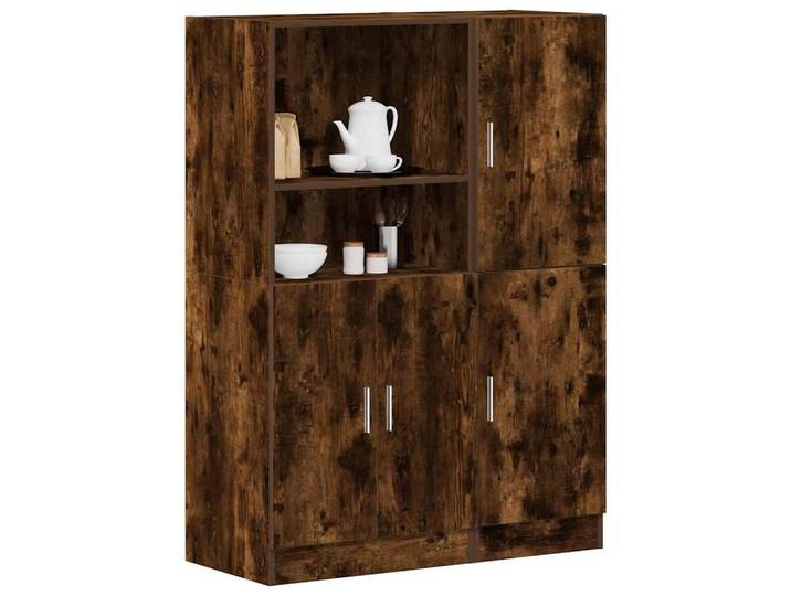 vidaXL Schrankmodule 2-tlg. Küchenschrank-Set Räuchereiche Holzwerkstoff