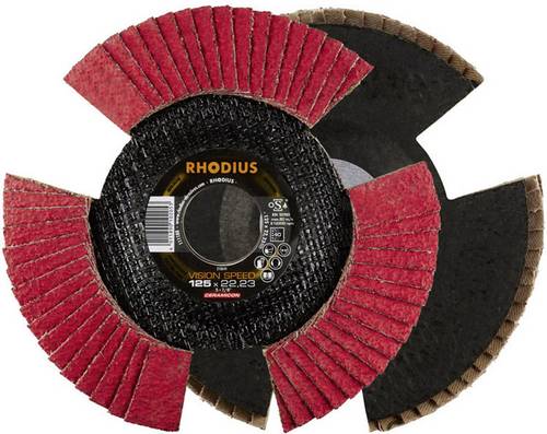 Rhodius 210652 VISION SPEED Fächerschleifscheibe Durchmesser 115mm Bohrungs-Ø 22.23mm Körnung (num) 40 Edelstahl