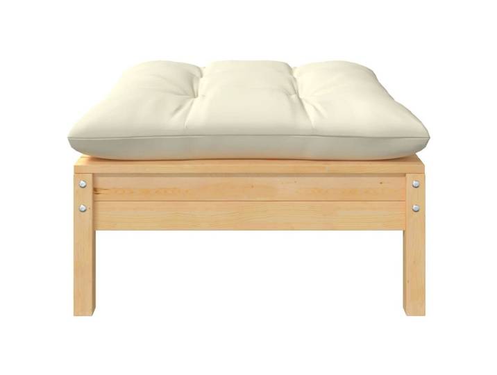 vidaXL Hocker, Outdoor-Fußhocker mit Kissen Massivholz Kiefer