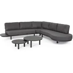 Gartenecksofa Hercules aus Aluminium und Olefin, modern, anthrazit, inkl. Couchtisch-Set