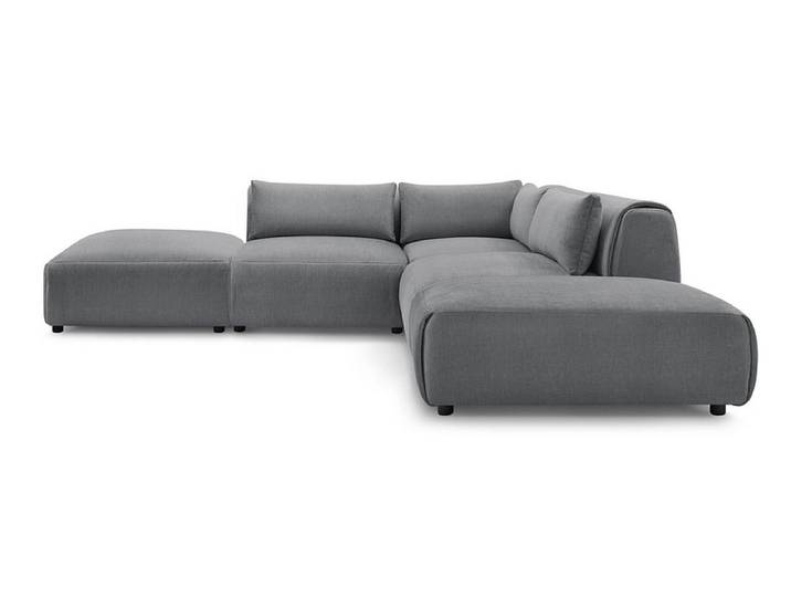 Ecksofa BOBOCHIC JEANNE Samt dunkelgrau