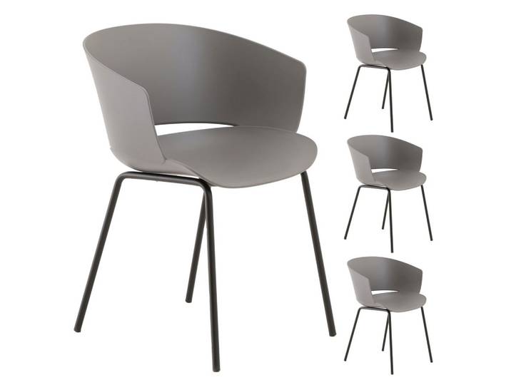 GARTENSTÜHLE NIVEL 4er-Set grau