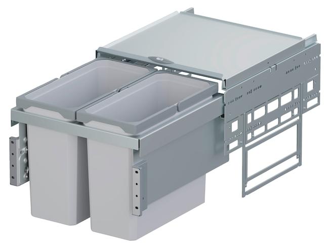 Vauth-Sagel VS ENVI Space Mülltrennsystem 2 x 16 Liter 450 mm Weißaluminium