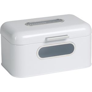 Echtwerk Brotkasten Retro small, Metall, Klappdeckel, 30 x 20 x 16,5 cm, weiß