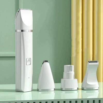 Inspire Select 4 in 1 Cordless Pet Grooming Clipper Set Type C Rechargeable Dog & Cat Trimmer With Nail Grinder & Precision Heads 4 In 1 White