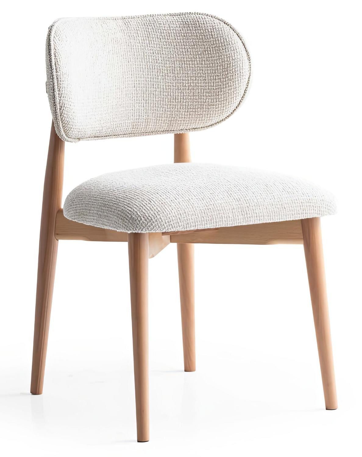 JVmoebel Moderne Design Eetkamerstoel, Beige, Houten en Gestoffeerd