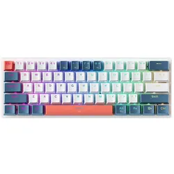Machenike K500-B61 Wired Mechanical Gaming Keyboard with Backlight, Red Switch - White and Blue (Ohne Tastaturlayout, Kabelgebunden), Tastatur, Rot, Blau, Weiss