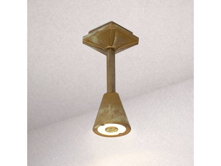 Moretti Luce LED-Außendeckenleuchte Silva Disk, Höhe 26 cm, messing antik Disk, bronze / altmessing, Messing, Landhaus / Rustikal, Deckenlampe