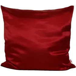 KISSENBEZUG Glanz Satin karmin-rot 80/80 cm