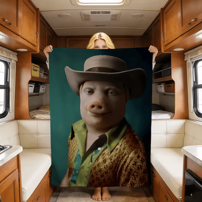 Inspire Curations John Pork Is Calling Funny Flannel Throw Blanket 4 gait50x75cm
