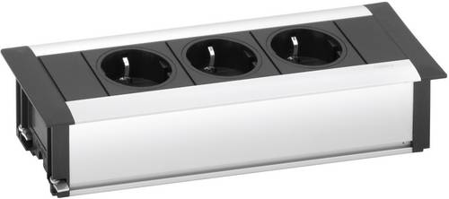 EVOline 159610000900 Steckdosenleiste 3fach Aluminium, Schwarz Schutzkontakt 1St.