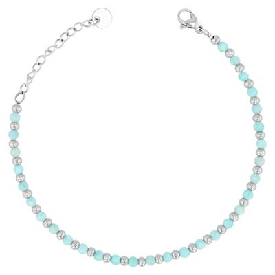 Armband ADELIA´S "Armband aus Edelstahl 17 cm", blau (silber), Armbänder, Damen, 17cm, Edelstahl, Armband, Schöne Geschenkidee zum einfach so