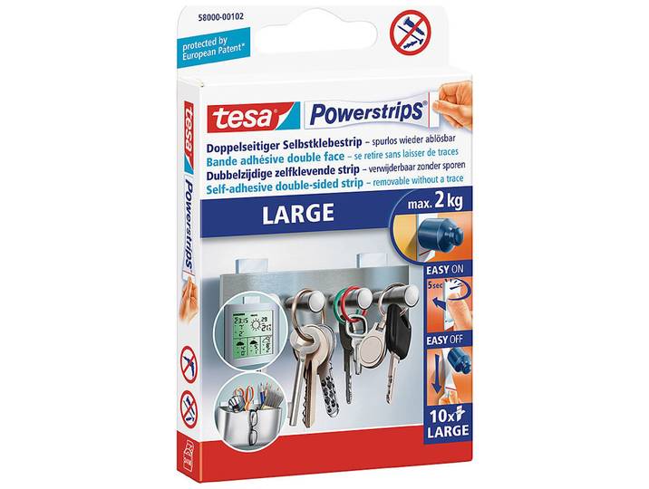 tesa Powerstrips® Doppelseitige Klebestreifen gross 10 Strips
