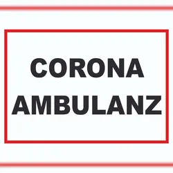 HB-Druck Corona Ambulanz Schild A4 Rückseite selbstklebend