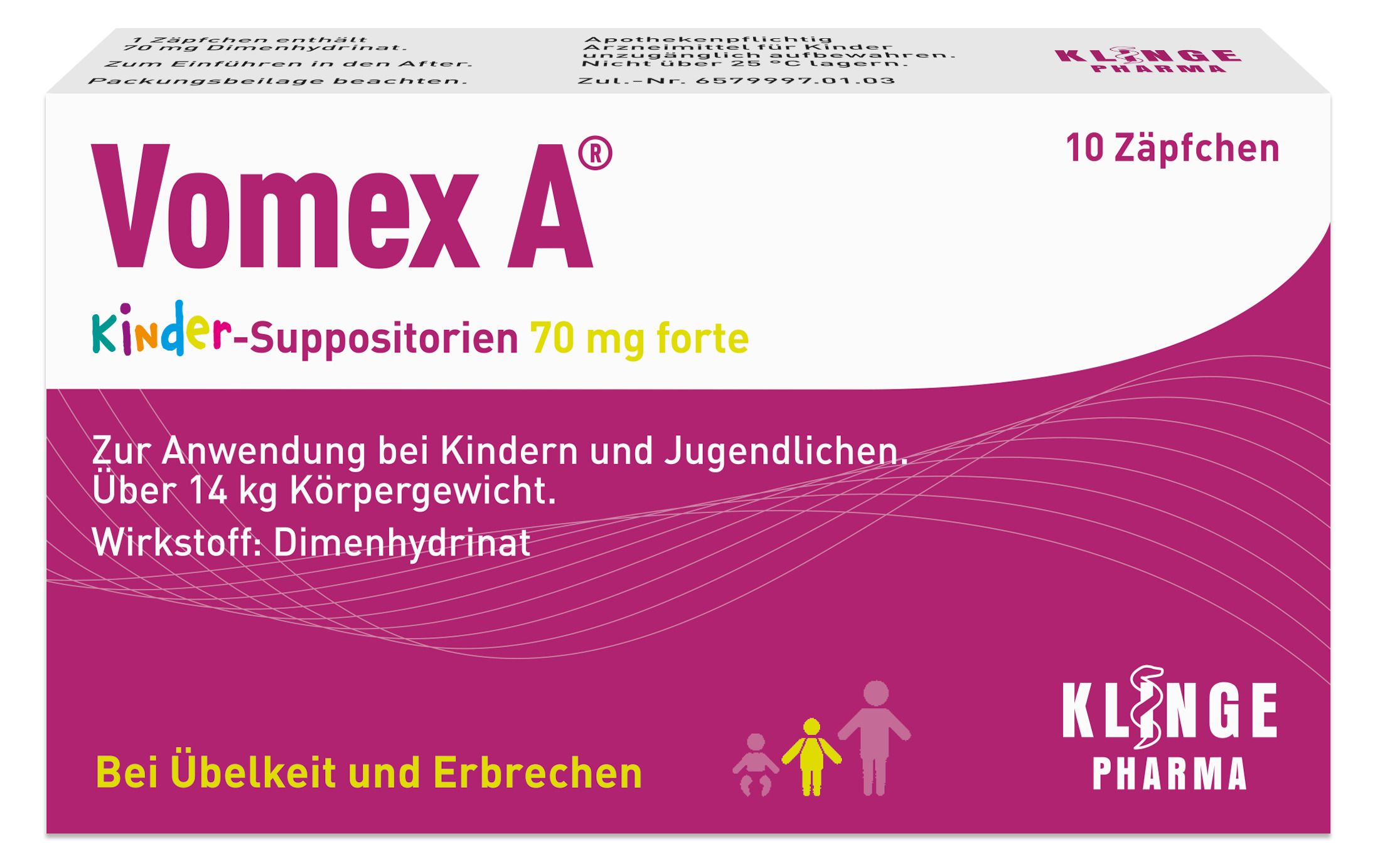 Vomex A Kinder-Suppositorien 70 mg forte 10 St