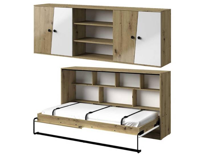Feldmann-Wohnen Jugendzimmer-Set Nero 2-teilig, Schwarz Hochglanz, 213x189x136 cm, Babymöbel & Kindermöbel, Kinderzimmer & Jugendzimmer, komplette Jugendzimmer