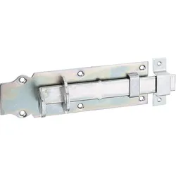 Alberts® Schlossriegel, m. flachem Griff, gerade, m. Schlaufe, galvanisch verzinkt dickschichtpassiviert, Platte LxB200x64mm 116798