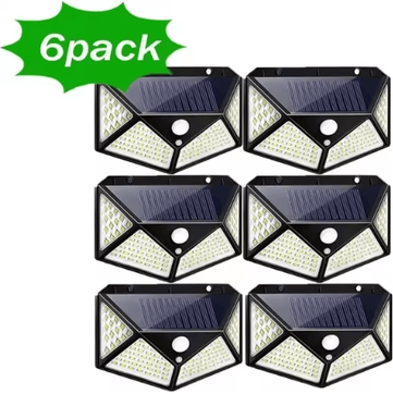 Inspire Curations 100 LED Solar Motion Sensor Wall Light Waterproof Wireless Garden Security Lamp 6 Pcs