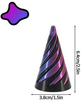 Inspire Select 3D Printed Rotating Spiral Cone Toy Anti Stress Impossible Pyramid Fidget With Bunny Design s27