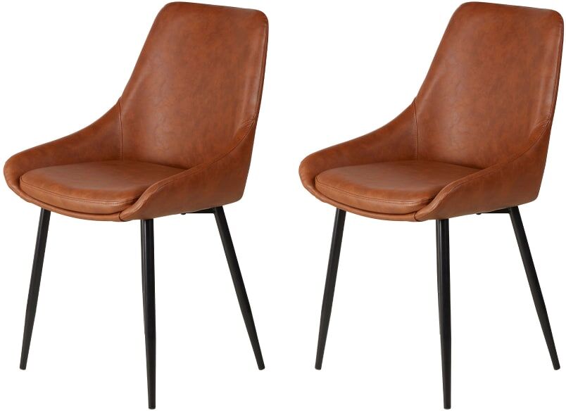 Zago Chaise en pu marron Marron 48x84x55cm