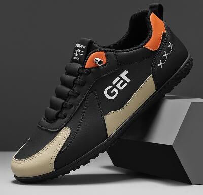LightInthebox Men's Black and Beige Golf Sneakers, Sporty Comfortable, Ideal for Golf Courses Active Outings