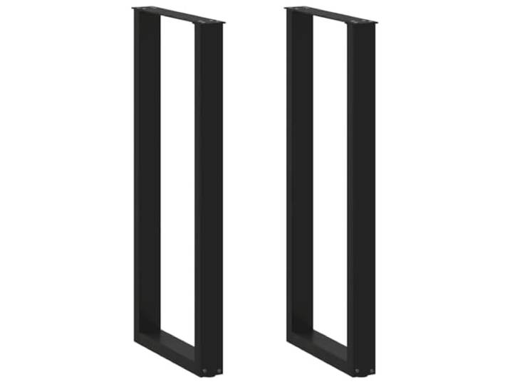 hliofuir 2er Set Bartischbeine U-Form Schwarz 50x111 cm Stahl Moderne Tischkufen für Stehtische in Küche oder Bar. Verstellbare Nivellierfüße schützen Böden und sichern Stabilität.