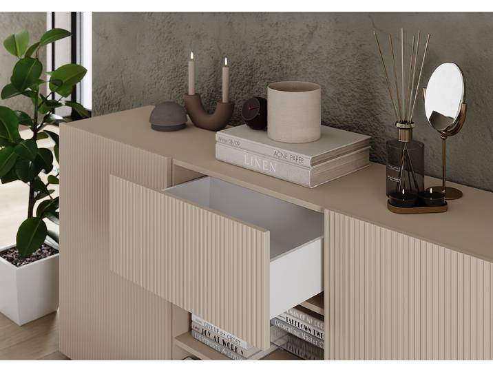 Buffet Rio avec tiroirs 181 x 84 x 42cm Beige/Cachemire