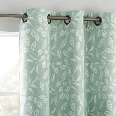 Sun Zero Satti Embroidered Leaf Total Blackout Grommet 1-Piece Curtain Panel, Single Panel
