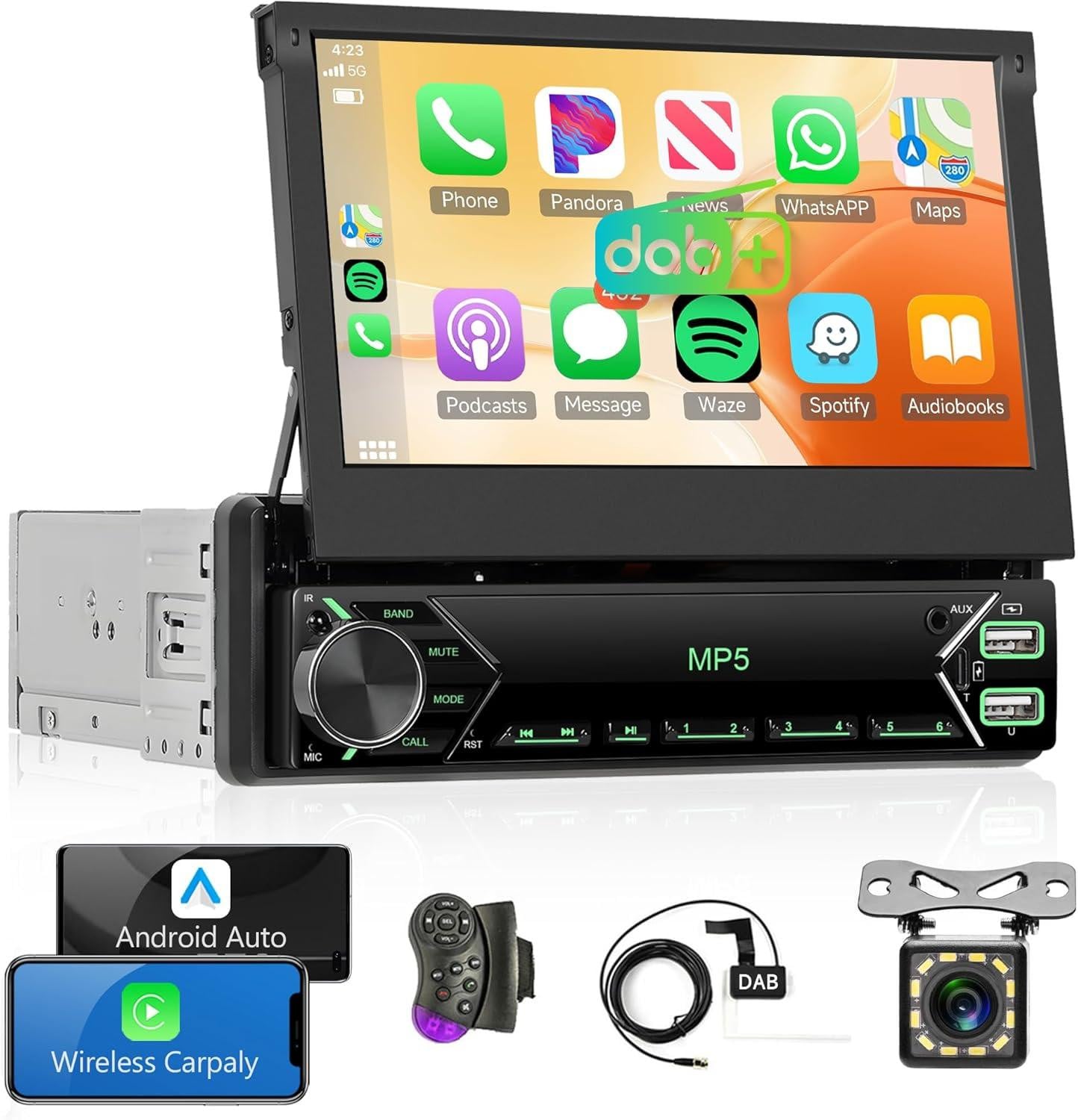 Selius 1 DIN Autoradio Multimedia met DAB+, CarPlay en Android Auto