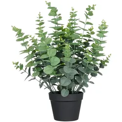 CREATIV green künstliche Pflanze Eukalyptus gunnii XL im Kunststofftopf, ca 60cm, grüngrau, UV-beständig