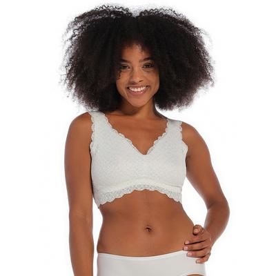 Bustier MAGIC BODYFASHION, Damen, Gr. M, N-Gr, weiß (snow weiß), Obermaterial: 70% Polyamid, 30% Elasthan, BHs Bustier, Nahtlose Verarbeitung für ein unsichtbares Aussehen