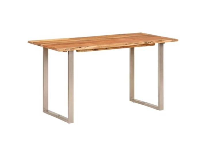 Esstisch 140x70x76 cm Akazie-Massivholz Industrieller und rustikaler Stil, Stahlbeine, robuste Konstruktion, einfacher Zusammenbau, für Küche und Esszimmer