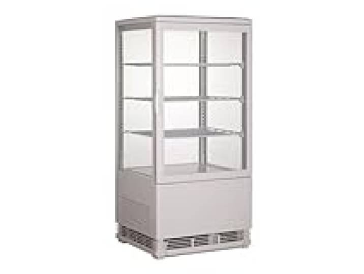 CombiSteel Vitrine Réfrigérée 4 Faces Vitrées Blanche - 68 L