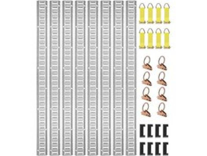 VEVOR Zurrschienen 34 Stk. Airlineschienen, Silber Transportschiene, 454 kg Max. Tragfähigkeit Ankerschiene, 1,52 m Schienenlänge Stäbchenzurrschiene zur Ladungssicherung für Anhänger und Wohnmobile