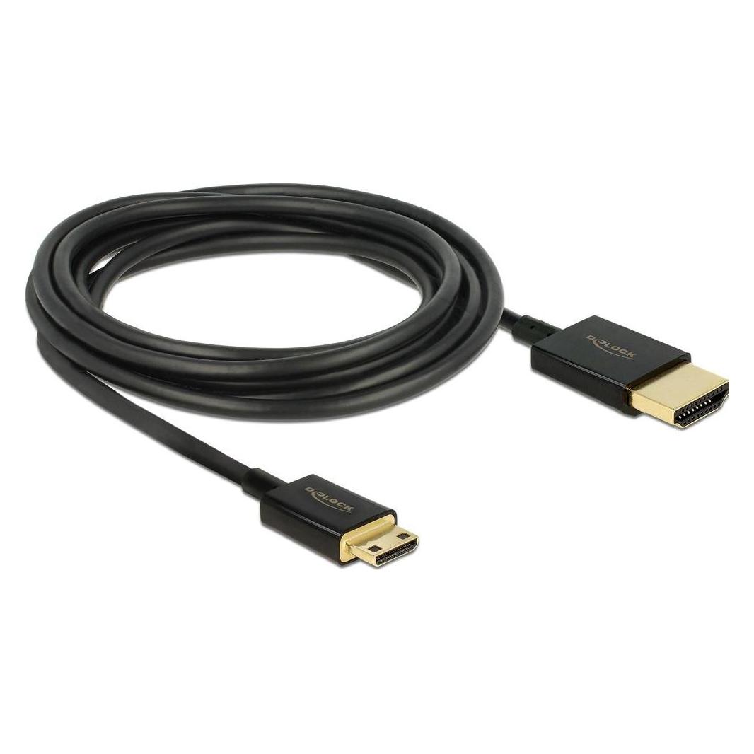 Delock HDMI-A/HDMI Mini-C, HDMI-Kabel HDMI Typ A (Standard) HDMI Type C (Mini) (3 m) (84779)