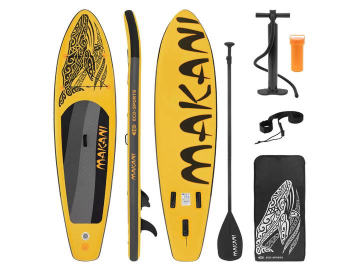 ECD-Germany Stand UP Paddle Board Makani Gelb, Kunststoff, Wasser/Strand/Meer, 80x15x320 cm, Freizeit & Co, Pools & Wasserspaß, Stand Up Paddle