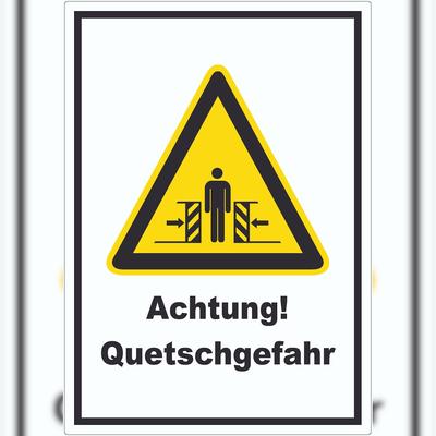 HB-Druck Achtung Quetschgefahr Aufkleber A3 (297x420mm)