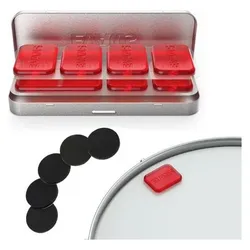 Evans EQ Pods Dämpferpads mit Pads, Schlagzeug Zubehör, Rot, Mehrfarbig, Transparent