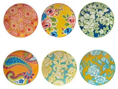Certified International Damask Floral 8.5-inch Salad/Dessert Plates, 6 Assorted Designs