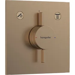 hansgrohe DuoTurn E Mischer, Unterputz, 2 Verbraucher, 2 Funktionen, eckige Rosette, 75417140, Farbe: Brushed Bronze