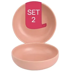 James Cooke Bliss Schale - 2er-Set, Steingut, Ø 16 cm, lachsfarben, Seidenglanz
