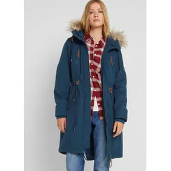 bonprix Winterparka mit Fellimitat-Kapuze, blau, Gr.38, Trendiger Winterparka mit Fellkragen, 100% Baumwolle