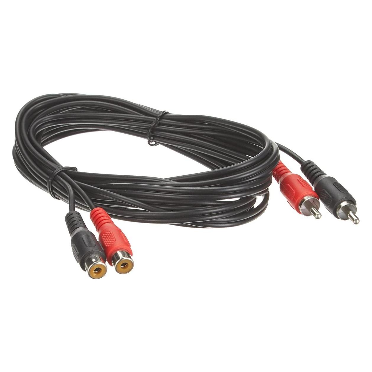 PremiumCord Cable 2x Cinch-2x Cinch, M/F 3m (3 m, Cinch Kabel) (kjackcmf2-3)