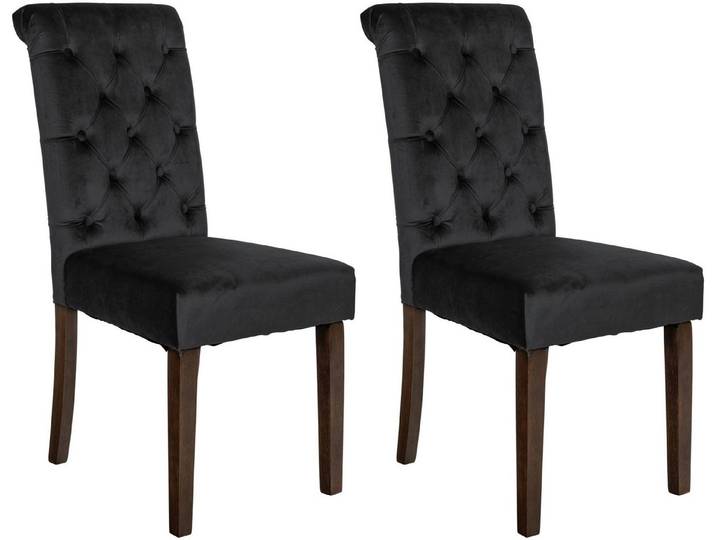 CLP Esszimmerstuhl LISBURN (2er Set), mit Lehne im Chesterfield Design