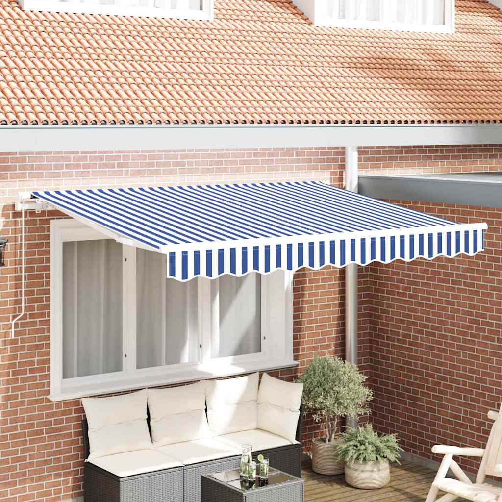vidaXL Lona de repuesto para toldo para 2,5x2 m Rayas azules y blancas Multicolor
